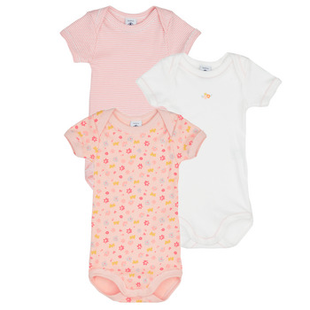 Clothing Girl Sleepsuits Petit Bateau LOT X3 White / Pink