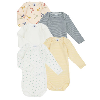 Clothing Children Sleepsuits Petit Bateau BODY US ML TROTINETTE X5 Multicolour