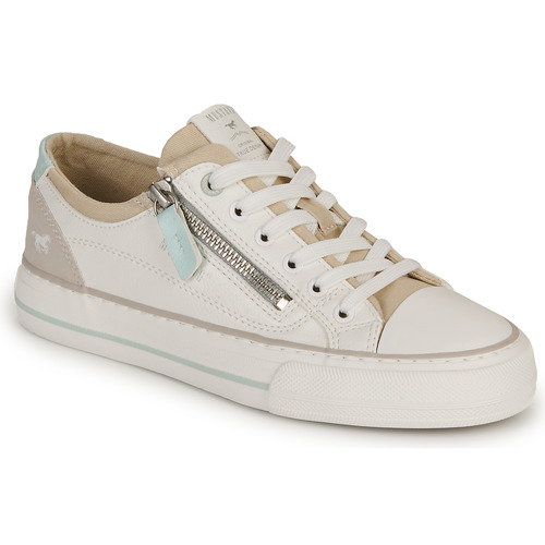 Shoes Women Low top trainers Mustang 1272310 White / Beige