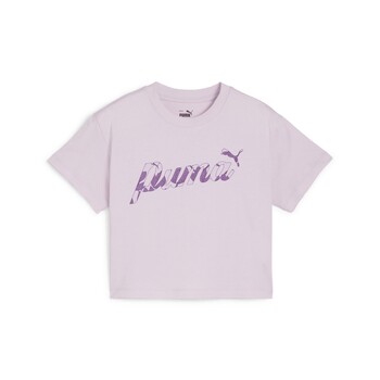 Clothing Girl short-sleeved t-shirts Puma ESS+ BLOSSOM SHORT TEE G Violet
