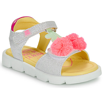Shoes Girl Sandals Agatha Ruiz de la Prada SANDALIA CEREZAS Silver / Pink