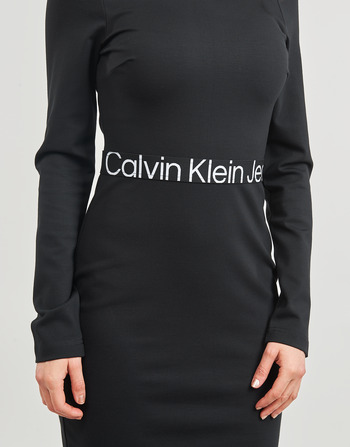 Calvin Klein Jeans LOGO ELASTIC MILANO LS DRESS Black