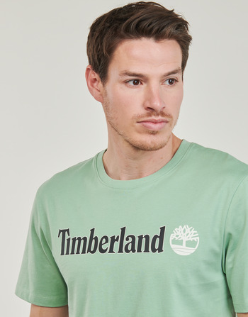 Timberland Linear Logo Short Sleeve Tee Grey / Green