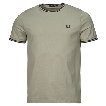 Clothing Men short-sleeved t-shirts Fred Perry TWIN TIPPED T-SHIRT Grey