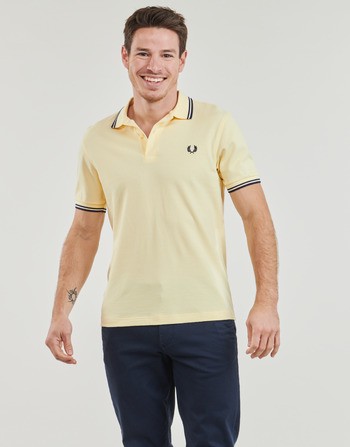 Fred Perry TWIN TIPPED FRED PERRY SHIRT Yellow / Marine