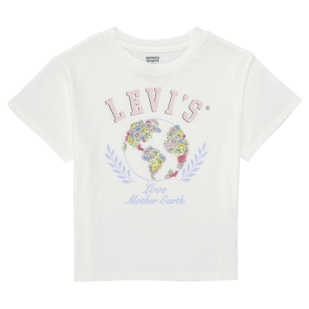 Clothing Girl short-sleeved t-shirts Levi's EARTH OVERSIZED TEE White