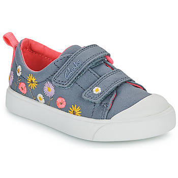 Shoes Girl Low top trainers Clarks CITY BRIGHT T Blue