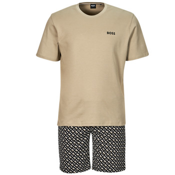 Clothing Men Sleepsuits BOSS Relax Short Set Beige / Black