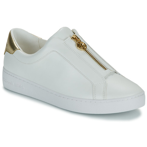 Shoes Women Low top trainers MICHAEL Michael Kors KEATON ZIP SLIP ON White / Gold