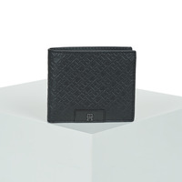 Bags Men Wallets Tommy Hilfiger TH MONOGRAM CC AND COIN Black