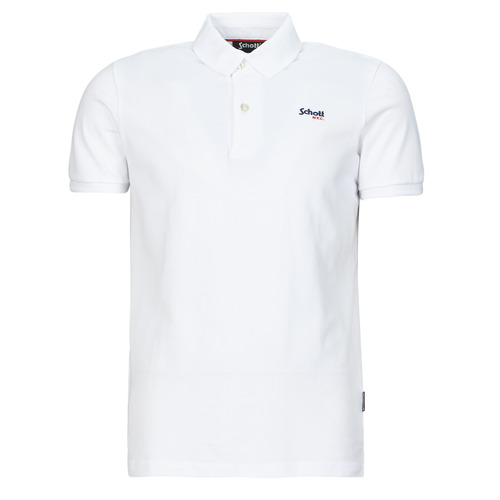 Clothing Men short-sleeved polo shirts Schott PS JAMES 3 White