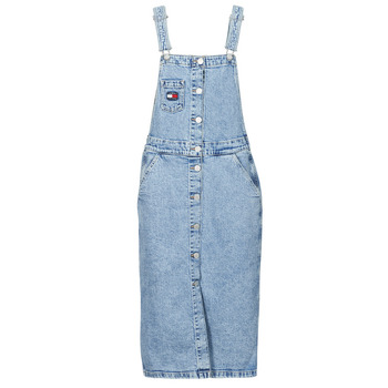 Clothing Women Short Dresses Tommy Jeans DUNGAREE BF MIDI DRESS CG4114 Blue