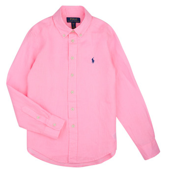 Clothing Children long-sleeved shirts Polo Ralph Lauren CLBDPPC-SHIRTS-SPORT SHIRT Pink / Carmel / Pink