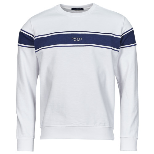 Clothing Men sweaters Guess INSERTED STRIPE White