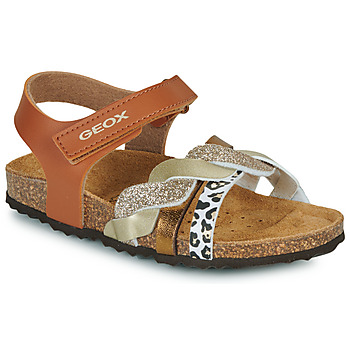 Shoes Girl Sandals Geox J ADRIEL GIRL Brown / Gold