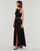 Clothing Women Long Dresses MICHAEL Michael Kors SMOCKED MAXI DRESS Black / White