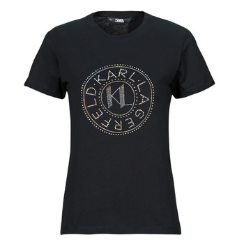 Karl Lagerfeld rhinestone logo t-shirt Black