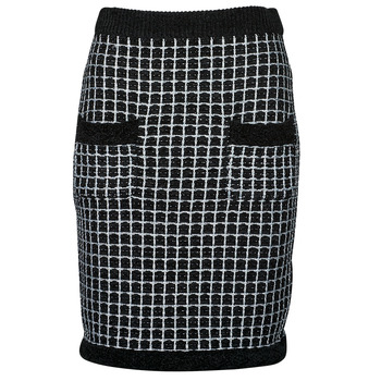 Clothing Women Skirts Karl Lagerfeld boucle knit skirt Black / White