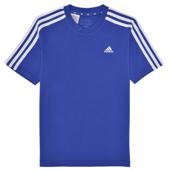 Clothing Boy short-sleeved t-shirts Adidas Sportswear U 3S TEE Blue / White