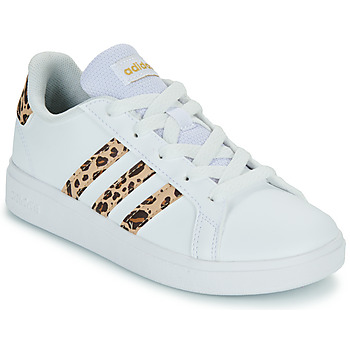Shoes Girl Low top trainers Adidas Sportswear GRAND COURT 2.0 K White / Leopard