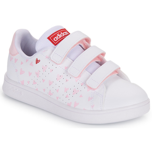Shoes Girl Low top trainers Adidas Sportswear ADVANTAGE CF C White / Pink