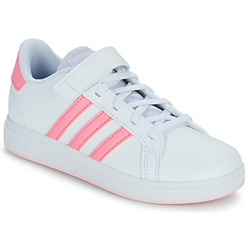 Shoes Girl Low top trainers Adidas Sportswear GRAND COURT 2.0 EL K White / Pink