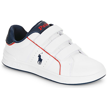 Shoes Children Low top trainers Polo Ralph Lauren HERITAGE COURT III EZ White / Marine / Red