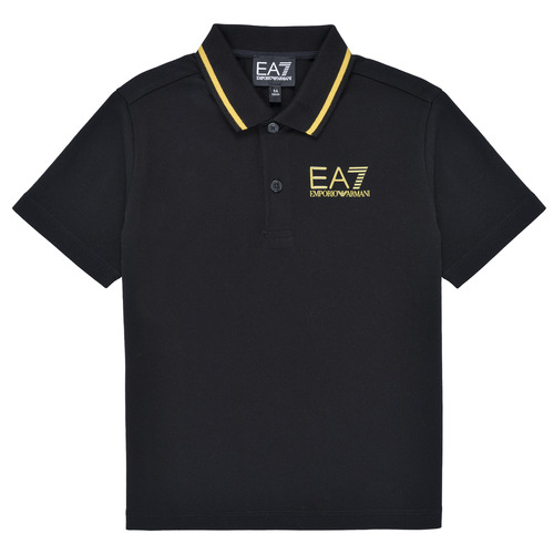 Clothing Boy short-sleeved polo shirts Emporio Armani EA7 POLO 8NBF51 Black / Gold