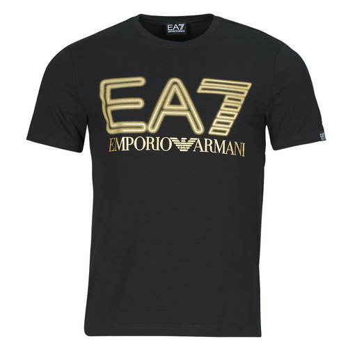 Clothing Men short-sleeved t-shirts Emporio Armani EA7 TSHIRT 3DPT37 Black