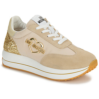 Shoes Women Low top trainers Love Moschino DAILY RUNNING Beige / Gold