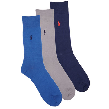Accessorie Socks Polo Ralph Lauren 84023PK-MERC 3PK-CREW SOCK-3 PACK Marine / Grey / Blue