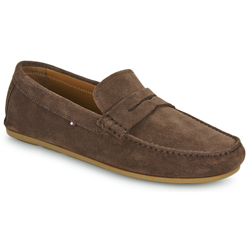Shoes Men Loafers Tommy Hilfiger CASUAL HILFIGER SUEDE DRIVER Brown