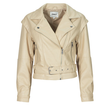 Clothing Women Leather jackets / Imitation leather Only ONLRAVEN Beige