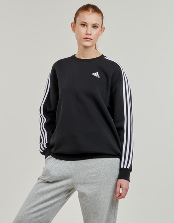 Clothing Women sweaters Adidas Sportswear W 3S FL OS SWT Black / White