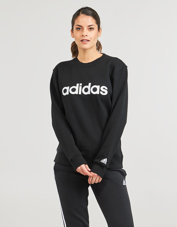 Clothing Women sweaters Adidas Sportswear W LIN FT SWT Black / White