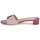 Shoes Women Mules Lauren Ralph Lauren FAY LOGO-SANDALS-FLAT SANDAL Violet / Beige