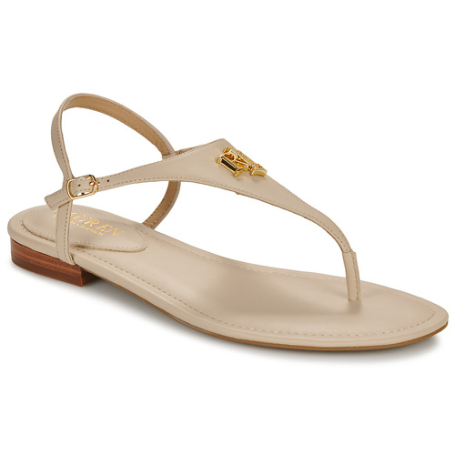 Shoes Women Sandals Lauren Ralph Lauren ELLINGTON-SANDALS-FLAT SANDAL Beige