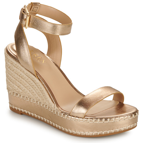 Shoes Women Sandals Lauren Ralph Lauren HILARIE-ESPADRILLES-WEDGE Gold
