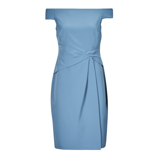 Clothing Women Short Dresses Lauren Ralph Lauren SARAN SHORT-SHORT SLEEVE-COCKTAIL DRESS Blue