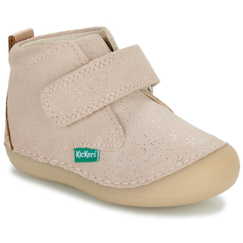 Shoes Girl Mid boots Kickers SABIO Beige / Glitter