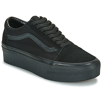 Shoes Women Low top trainers Vans UA Old Skool Stackform SUEDE/CANVAS BLACK/BLACK Black