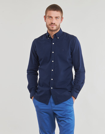 Clothing Men long-sleeved shirts Polo Ralph Lauren CHEMISE COUPE DROITE EN SEERSUCKER Blue