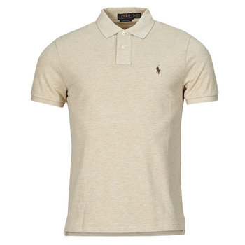 Clothing Men short-sleeved polo shirts Polo Ralph Lauren POLO COUPE DROITE EN COTON BASIC MESH Beige