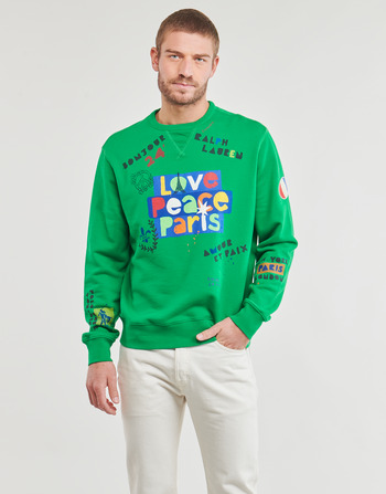 Clothing Men sweaters Polo Ralph Lauren SWEATSHIRT WELCOME IN PARIS Green / Multicolour