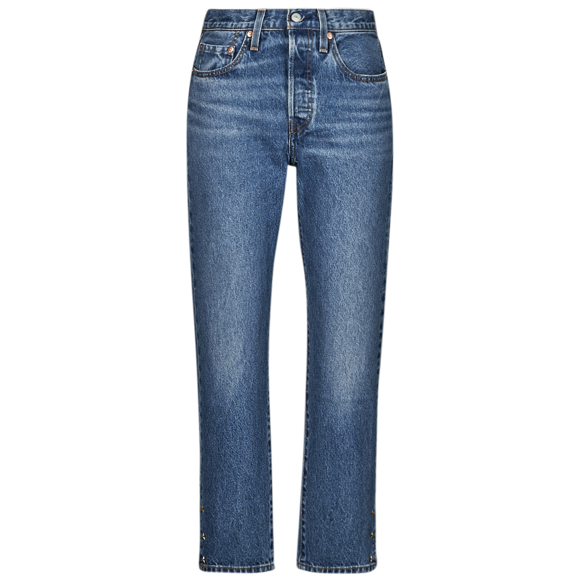 Clothing Women Boyfriend jeans Levi's 501® CROP Blue