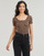Clothing Women short-sleeved t-shirts Pieces PCKITTE SS TOP Brown