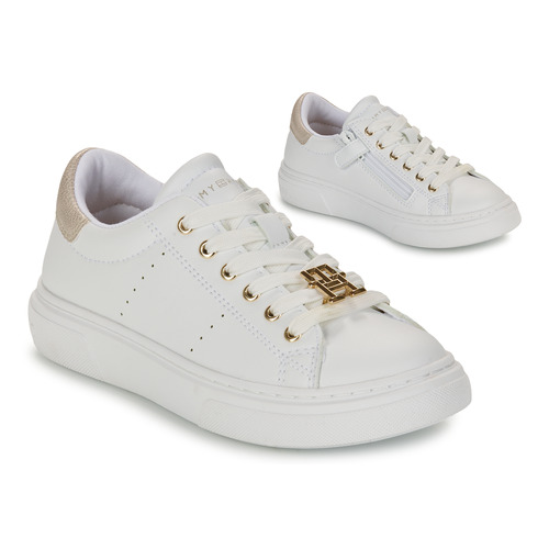 Shoes Girl Low top trainers Tommy Hilfiger KRYSTAL White / Gold