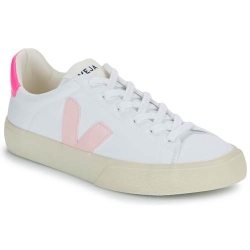 Shoes Women Low top trainers Veja CAMPO CANVAS White / Pink