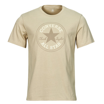 Clothing short-sleeved t-shirts Converse CHUCK PATCH TEE BEACH STONE / WHITE Beige