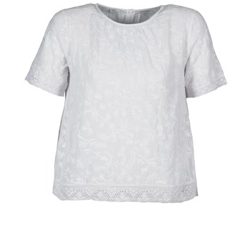 material Women short-sleeved t-shirts Manoush COTONNADE SMOCKEE White